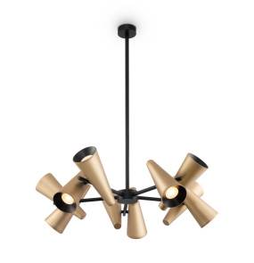 Lampa wisząca GIRO MOD095PL-10BS oprawa w kolorze czerni i mosiądzu MAYTON