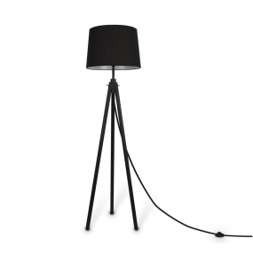 Lampa podłogowa CALVIN Z177FL-01B drewniana oprawa w kolorze czarnym MAYTONI