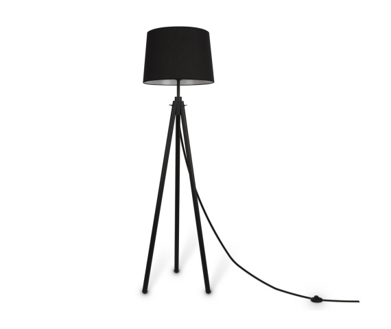 Lampa podłogowa CALVIN Z177FL-01B drewniana oprawa w kolorze czarnym MAYTONI