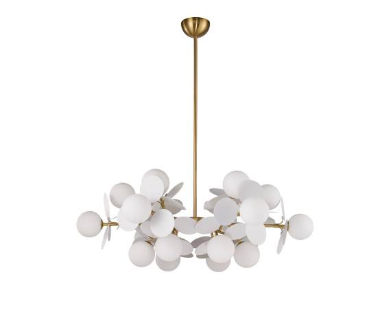 Lampa wisząca CHIC-6, biało złota 90 cm
