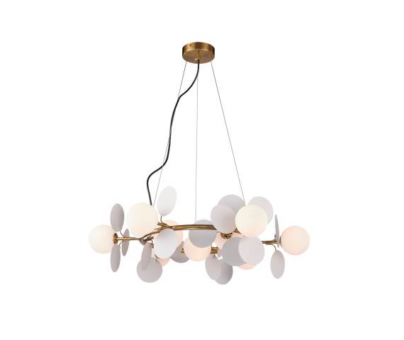 Lampa wisząca CHIC-9, biało złota 75 cm
