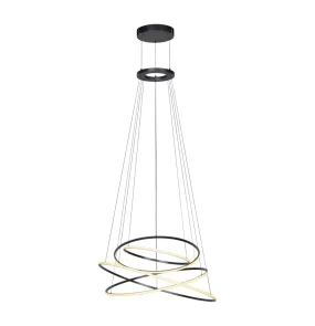 WYPRZEDAŻ Lampa wisząca PURE E-FLYING 2566-15 oprawa w kolorze czarnym + pilot ZUMA LINE by Paul Neuhaus