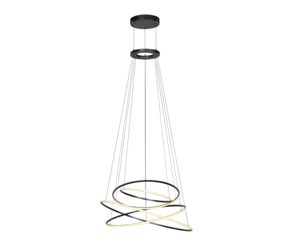 WYPRZEDAŻ Lampa wisząca PURE E-FLYING 2566-15 oprawa w kolorze czarnym + pilot ZUMA LINE by Paul Neuhaus