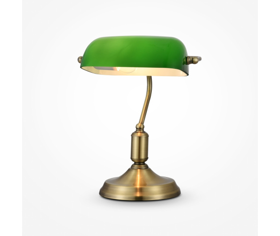 Lampa biurkowa KIWI Z153-TL-01-BS oprawa w kolorze mosiądzu z zielonym kloszem MAYTONI