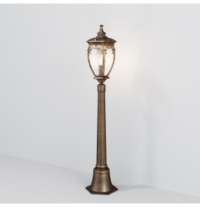 Zewnętrzna lampa stojąca FLEUR O414FL-01GB1 oprawa w kolorze postarzanego złota MAYTONI