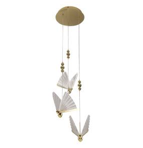 WYPRZEDAŻ Lampa wisząca MARIPOSA LP-1715/3P oprawa w kolorze złotym LIGHT PRESTIGE