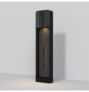 Zewnętrzna lampa stojąca PORTE O481FL-L7BWD3K oprawa w kolorze czarnego drewna MAYTONI