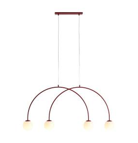 Lampa wisząca UNA 4 RED WINE S 1116L15_S oprawa w kolorze czerwonym ALDEX