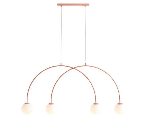 Lampa wisząca UNA 4 CORAL S 1116L11_S oprawa w kolorze różowym ALDEX