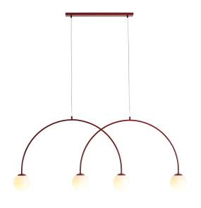 Lampa wisząca UNA 4 RED WINE L 1116L15_L oprawa w kolorze czerwonym ALDEX