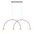 Lampa wisząca UNA 4 RED WINE L 1116L15_L oprawa w kolorze czerwonym ALDEX
