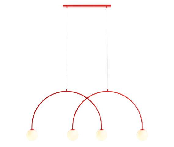 Lampa wisząca UNA 4 RED CHILLI L 1116L19_L oprawa w kolorze czerwonym ALDEX