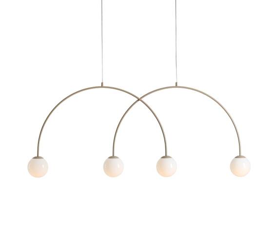 Lampa wisząca UNA 4 BEIGE L 1116L17_L oprawa w kolorze beżowym ALDEX