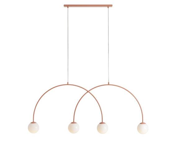 Lampa wisząca UNA 4 CORAL L 1116L11_L oprawa w kolorze różowym ALDEX