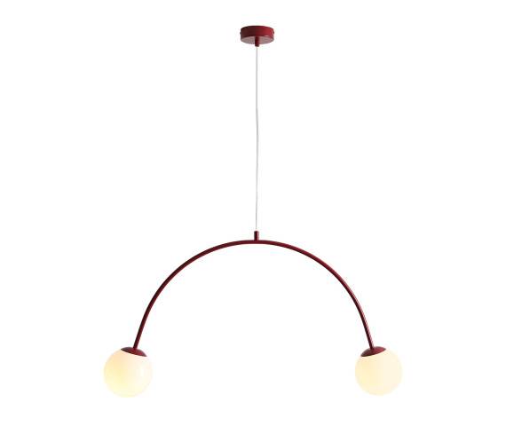Lampa wisząca UNA 2 RED WINE 1116H15 oprawa w kolorze czerwonym ALDEX
