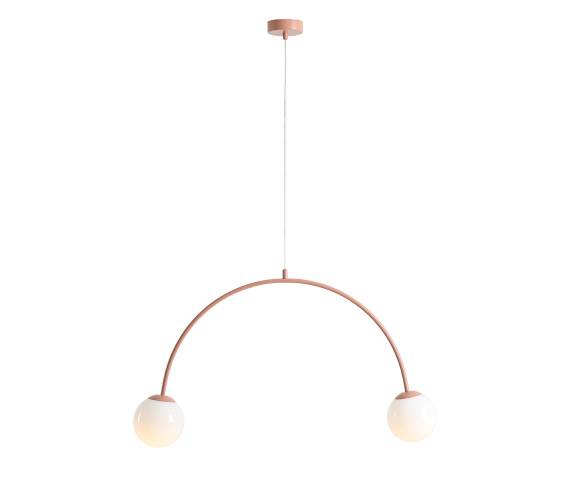 Lampa wisząca UNA 2 CORAL 1116H11 oprawa w kolorze różowym ALDEX