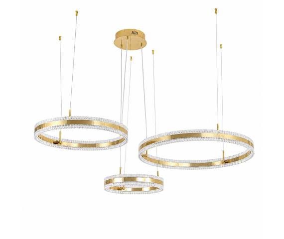 Lampa wisząca  ARKADIA LED Trio 40/60/80 cm – złoty połysk