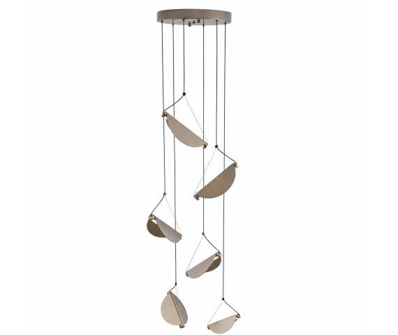 Lampa wisząca NAMI-6 – kaskadowa ledowa, szary szczotkowany 240 cm