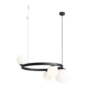 Lampa wisząca GARDA 4 RING BLACK 1099L1_R oprawa w kolorze czarnym ALDEX