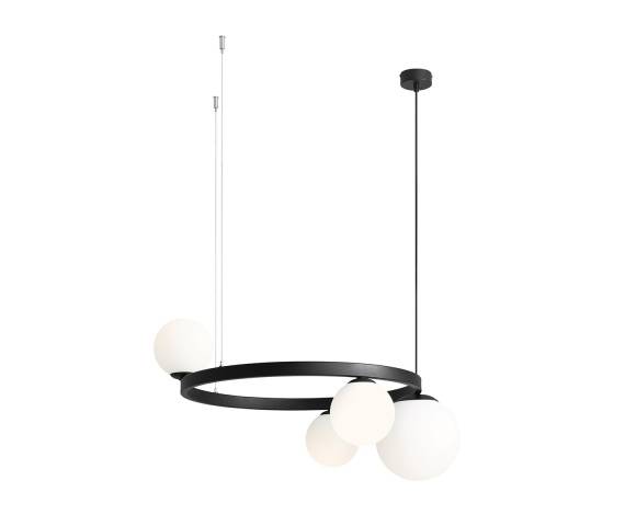 Lampa wisząca GARDA 4 RING BLACK 1099L1_R oprawa w kolorze czarnym ALDEX