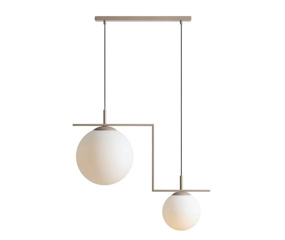 Lampa wisząca ZAC 2 BEIGE MATTE 1038H17_2 oprawa w kolorze beżowym ALDEX