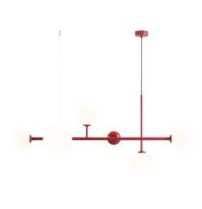 Lampa wisząca DIONE 6 RED WINE 1092K15 oprawa w kolorze czerwonym ALDEX