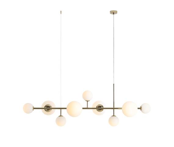 Lampa wisząca DIONE 9 GOLD 1092N30 oprawa w kolorze złotym ALDEX