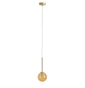 Lampa wisząca BOSSO MINI 14 MULTICOLOUR 1119XXS40_P oprawa w kolorze mosiądzu z pomarańczowym kloszem ALDEX