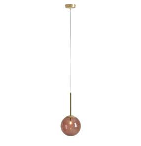 Lampa wisząca BOSSO MINI 20 MULTICOLOUR 1119XS40_CK oprawa w kolorze mosiądzu z kolorowym kloszem ALDEX