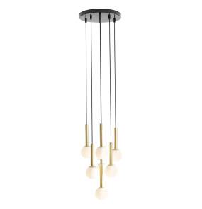 Lampa wisząca RIU 7 RING BLACK BRASS 1103T1 oprawa w kolorze czerni i mosiądzu ALDEX