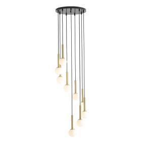 Lampa wisząca RIU 9 RING BLACK BRASS 1103N1 oprawa w kolorze czerni i mosiądzu ALDEX