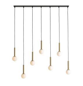 Lampa wisząca RIU 7 BLACK BRASS 1121T40 oprawa w kolorze czerni i mosiądzu ALDEX