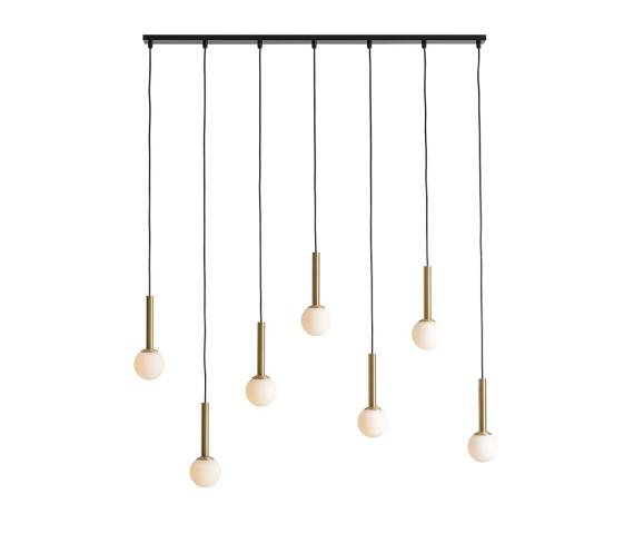 Lampa wisząca RIU 7 BLACK BRASS 1121T40 oprawa w kolorze czerni i mosiądzu ALDEX
