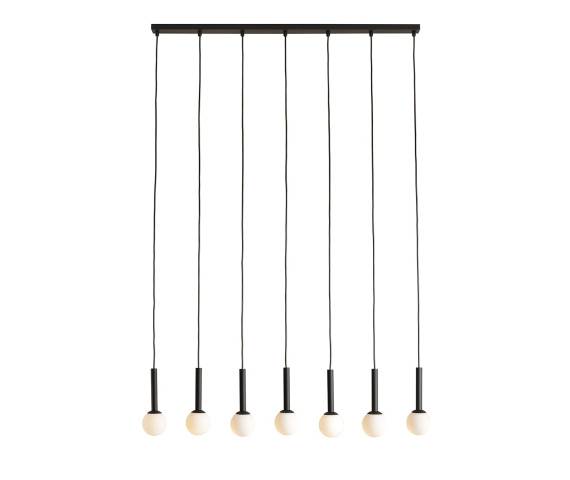 Lampa wisząca RIU 7 ALL BLACK 1121T1 oprawa w kolorze czarnym ALDEX