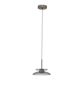 Lampa wisząca HUANUCO LE46073 oprawa w kolorze srebrnym z dymionym kloszem LUCES EXCLUSIVAS