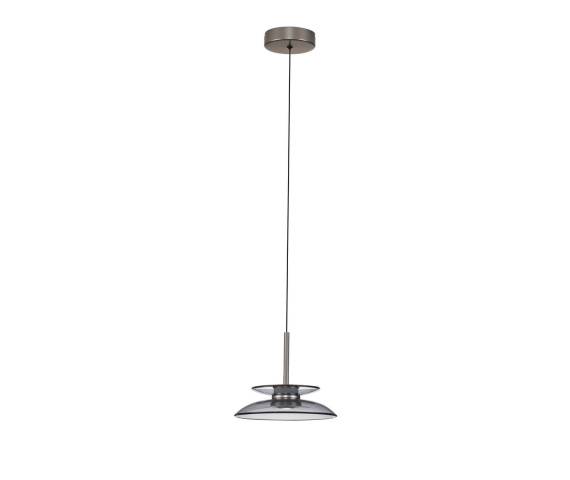 Lampa wisząca HUANUCO LE46073 oprawa w kolorze srebrnym z dymionym kloszem LUCES EXCLUSIVAS