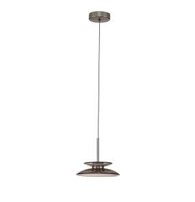 Lampa wisząca HUANUCO LE46074 oprawa w kolorze srebrnym z brązowym kloszem LUCES EXCLUSIVAS