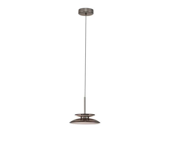 Lampa wisząca HUANUCO LE46074 oprawa w kolorze srebrnym z brązowym kloszem LUCES EXCLUSIVAS