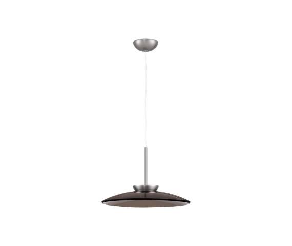 Lampa wisząca HUANUCO LE44839 oprawa w kolorze srebrnym z brązowym kloszem LUCES EXCLUSIVAS