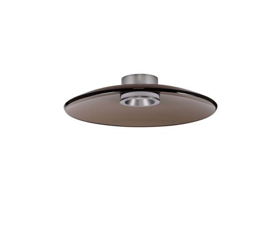 Lampa sufitowa HUANUCO LE44837 oprawa w kolorze srebrnym z brązowym kloszem LUCES EXCLUSIVAS