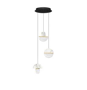 Lampa wisząca TARREGA LE46183 oprawa w kolorze białego marmuru i złota LUCES EXCLUSIVAS