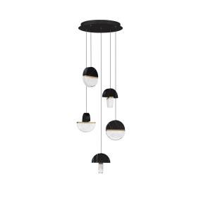 Lampa wisząca TARREGA LE46171 oprawa w kolorze czarnego marmuru i złota LUCES EXCLUSIVAS