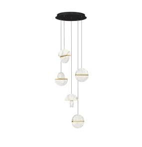 Lampa wisząca TARREGA LE46185 oprawa w kolorze białego marmuru i złota LUCES EXCLUSIVAS