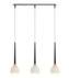 Lampa wisząca Libra MD2128B-3W oprawa w kolorze srebrnym z mlecznymi kloszami ZUMA LINE