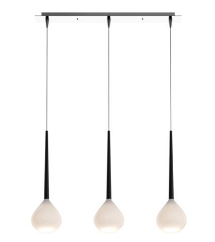 Lampa wisząca Libra MD2128B-3W oprawa w kolorze srebrnym z mlecznymi kloszami ZUMA LINE