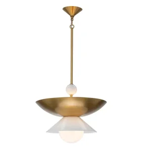Lampa wisząca SAUCER QN-SAUCER-4P-L-AB-OPAL oprawa w kolorze postarzanego mosiądzu QUINTIESSE