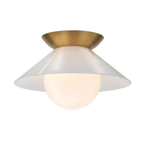 Lampa sufitowa SAUCER QN-SAUCER-FM-AB-OPAL oprawa w kolorze postarzanego mosiądzu QUINTIESSE