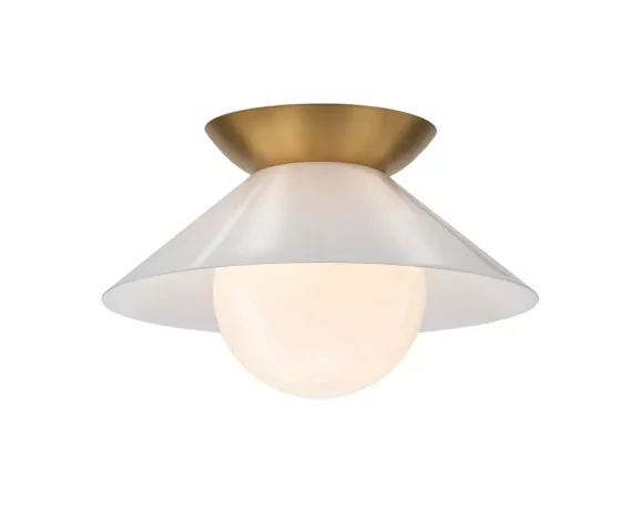 Lampa sufitowa SAUCER QN-SAUCER-FM-AB-OPAL oprawa w kolorze postarzanego mosiądzu QUINTIESSE