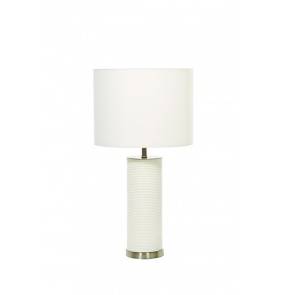 Lampa stołowa Ripple White Elstead Lighting biało-niklowana oprawa w nowoczesnym stylu