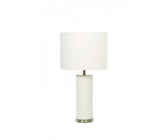 Lampa stołowa Ripple White Elstead Lighting biało-niklowana oprawa w nowoczesnym stylu